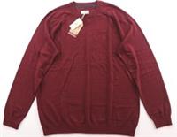FAT FACE BRAUNTON CREW NECK COTTON WOOL KNIT JUMPER - RED 970259 - MEN 3XL 4XL - 3XL / 4XL Regular