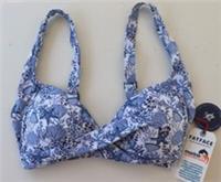 FAT FACE HIDDEN TURTLE TWIST PADDED SWIMWEAR BIKINI TOP BLUE WOMEN UK6 - 6 Regular