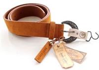 FAT FACE FLORAL BUCKLE SUPERSOFT SUEDE LEATHER BELT - MUSTARD 973589 WOMEN S L - L Regular