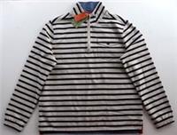 FAT FACE STRIPED COTTON ZIP NECK PULLOVER SWEATSHIRT ECRU 975460 MEN S L 3XL - S Regular