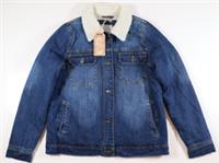 FAT FACE DENIM BORG LINED WARM COSY JACKET - MID BLUE 975582 - WOMEN UK10 - 10 Regular