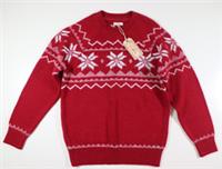 FAT FACE FRAYA FAIRISLE FAMILY KNIT CHRISTMAS JUMPER - RED 978026 WOMEN UK6 - 6 Regular