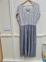 Fat Face Rae Star Geo Midi Maxi Dress Navy Mix Size 16 New - 16 Regular