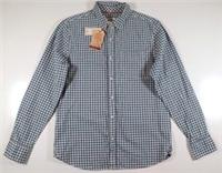 FAT FACE EVERLY GINGHAM 100% COTTON LONG SLEEVE SHIRT - MID BLUE 970705 MEN S - S Regular