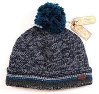 FAT FACE STRIPE TURN UP SOFT WOOL KNIT BEANIE HAT NAVY 959728 MEN ONE SIZE