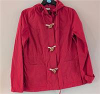 Fat Face red shower resisitant toggle button coat with hood size 14 NEW - 14 Regular