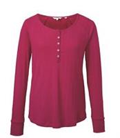 Fat Face - Women's - Skye Rib Henley - Red/Rose - Size 6 - BNWT - 6 Regular