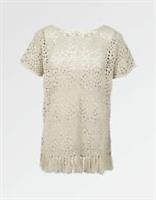 Fat Face - Women's - Cate Crochet Tee - Ivory - Size S - BNWT - S Regular