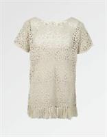 Fat Face - Women's - Cate Crochet Tee - Ivory - Size M - BNWT - M Regular