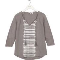Fat Face - Women's - Carines Embroidered 3 QTR Top - Grey - Size 8 - BNWT - 10 Regular