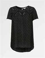 Fat Face - Women's - Hannah Mono Polka Dot Top - Black - Size 6 - BNWT - 6 Regular