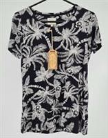 Fat Face - Women's - Eden Mono Palm Tee - Black - Size 10 - BNWT - 10 Regular