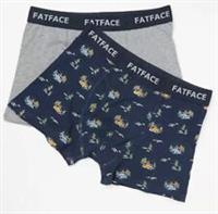 BNWT New 2 Pair Fat Face Cotton Boxers Shorts XS 30" 1Plain 1 Festive Camper Van - XS Regular