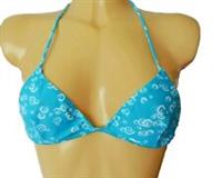 LADIES BIKINI TOP FAT FACE AQUA GREEN BLUE HALTERNECK UNDERWIRED UK 10 12 BNWT - 12 Regular