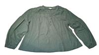 Fat Face Long Sleeve Top Shirt UK 20 Womens Green Jesse Lace Yoke Button Front - 20 Regular