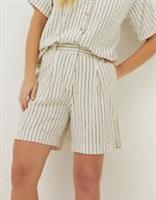 Ex Fat Face Womens Linen Stripe Shorts in Cream Size 10 RRP £49.50 - 10 Regular