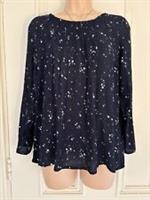 Fat Face UK6 Rochelle Lunar Star Blouse twilight blue long sleeve BNWT RRP £39.5 - 6 Regular