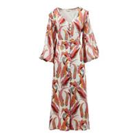Fatface Peony Pink Painted Leaves Maxi Dress RRP £120.00 - 16 Regular