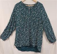 Fat Face Green Floral Tie Neck Top - Size 16 - Lenzing Ecovero Viscose - BNWT - 16 Regular
