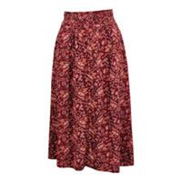 FatFace Dark Red Floral Paisley Midi Skirt - 8 Regular