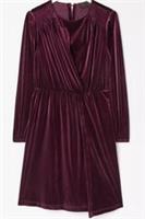 FATFACE Annie Velvet Dress - Dark Plum- UK10 Long - 10 Regular