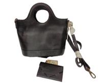 Fat Face Women's Talulah Black Leather Tote Bag + Matching Purse - NWT