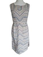 Ex Fat Face multicoloured striped midi shift dress size 12 - 12 Regular