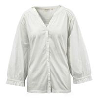 FatFace White Cotton Modal Blouse with Lace and Pintuck Detail - 24 Regular