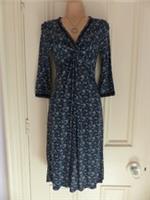 Fat Face size 8 BNWT twirl flower burst dress in dark blue, original RRP &pound;40 - 8 Regular