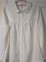 Fat Face Allyra Shirt White 100% Cotton Frill Collar Blouse Size UK 18 New - 18 Regular