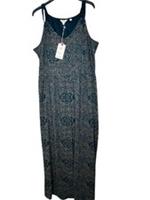 Fat Face Lily Linear Batik Maxi Dress Size UK 14 Women's Blue Paisley Summer - 14 Regular