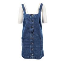 Fat Face Womens Blue Denim Pinafore Mini Dress UK Size 12 - 12 Regular