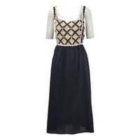 FatFace Women's Black Embroidered Shirred Maxi Dress RRP &pound;69.00 UK Size 20