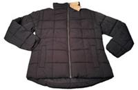 Fat Face Puffer Jacket UK 14 Womens Hollie Black Full Zip Quilted Hooded - 14 Regular