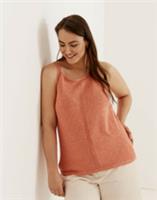 Fat Face Coral Knit Vest Size UK 12 Womens Florence High Neck Cotton Yarn Knit - 12 Regular