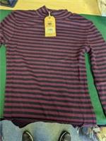 Fat Face Turtle Neck Striped Jumper - Purple and Black UK 8 - 8 Regular