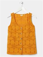 EX Fat Face Ochre Tia Broderie Button Cami in Sizes 12, 14, 16, 18 RRP £35 - Various Regular