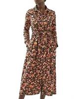 NEW FATFACE £59.50 BLACK Floral Petal Scatter Jersey Shirt Dress NO BELT - 6 8 10 12 14 16 Regular