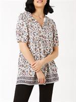 EX Fat Face White Lou Jaipur Floral Longline Top 10, 12, 14, 16, 18, 22 RRP £38 - 10 - no button loop Regular