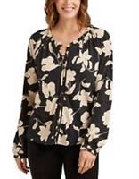 EX Fat Face Black Rachel Silhouette Floral Top in Size 12 RRP £36 - 12 Regular