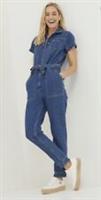 Denim Boilersuit Fat Face Fatface Blue Belted Sz 18 R Jumpsuit Belt Blue Rrp£85