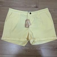 FAT FACE Shorts Womens Size UK 18 Yellow Chino Canvas Holiday Summer Padstow - 18 Regular