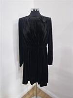 Fat Face black velvet dress size 10 mock wrap NEW Annie long sleeve Christmas - 10 Regular