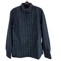fat face mens shirt green & blue check button up collared long sleeve size xs - XS Regular