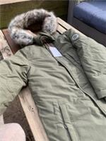 FatFace Kids' Hooded Coat Green Size 6/7 Years New With Tags
