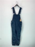 Fat Face Black Corduroy Dungaree Straight Leg Button Side Pockets UK 12L NEW - 12 Tall