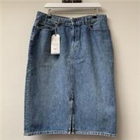 Fat Face Faye Denim Midi Skirt Size UK 16 NEW Blue RRP £45 100% Cotton - 16 Regular