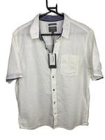 Fat Face Men's White Linen Mix Shirt Sz Large Classic Fit Short Sleeved BNWT - L Regular