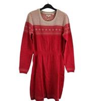 fat face womens jumper dress red emma fairisle round neck long sleeve size 8 - 8 Regular