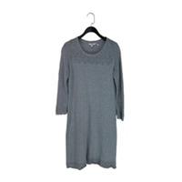 Fat Face Grey Fine Knit Pattern Long Sleeve Mini Dress - Size 10 - 10 Regular
